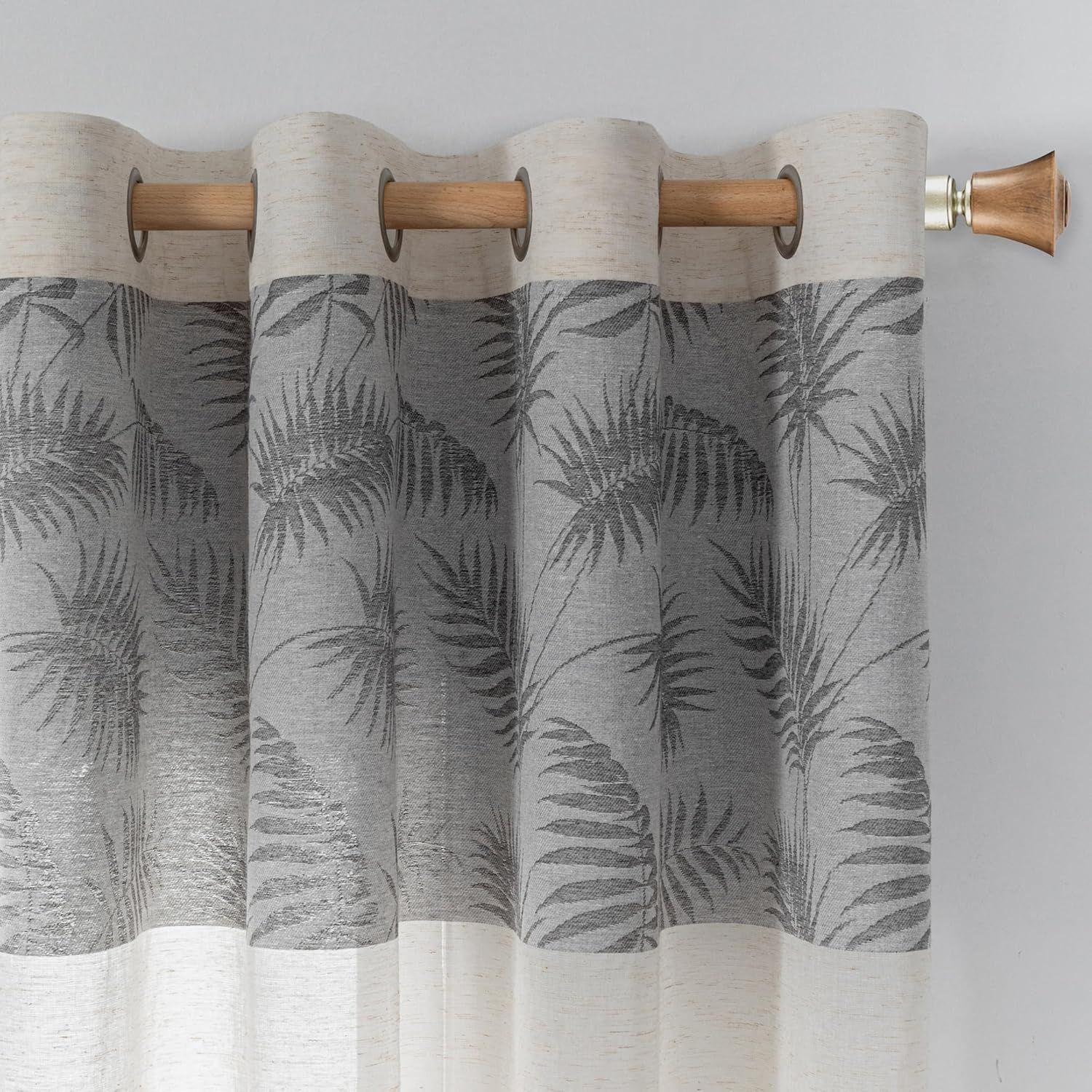 Zasłony Boho 2szt Półprzezroczyste Beżowe 260x140 na Przelotkach
