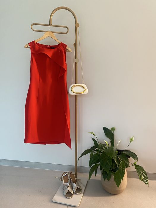 Czerwona sukienka top secret 34 świąteczna wizytowa