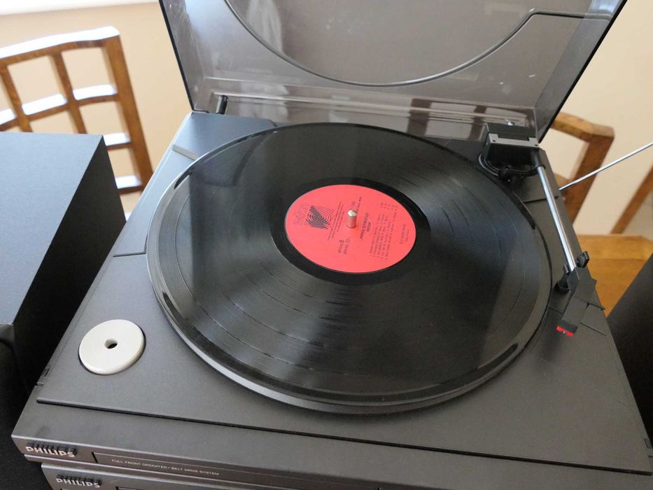 wieża Philips z gramofonem, głośnikami, solidna ciężka i SPRAWNA, film