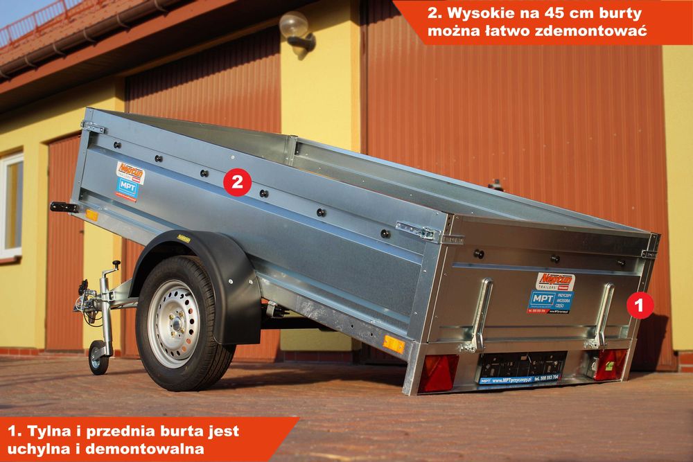 SPAWANA przyczepka 236x129x45 Neptun 236 PRR na resorach MOCNA!