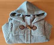 Casaco de malha cinzento com capuz - Marca Zara - 5-6 anos - 3,5 €