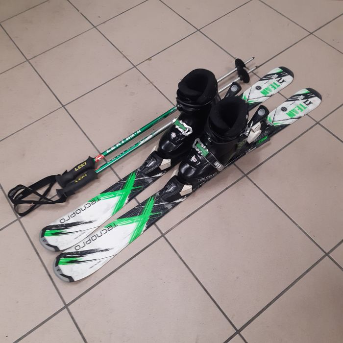 narty Tecno 100cm+buty 20.5cm+kije 80