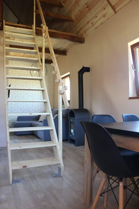 Sylwester domek 6 osobowy z kominkiem nad jeziorem Świętne, basen