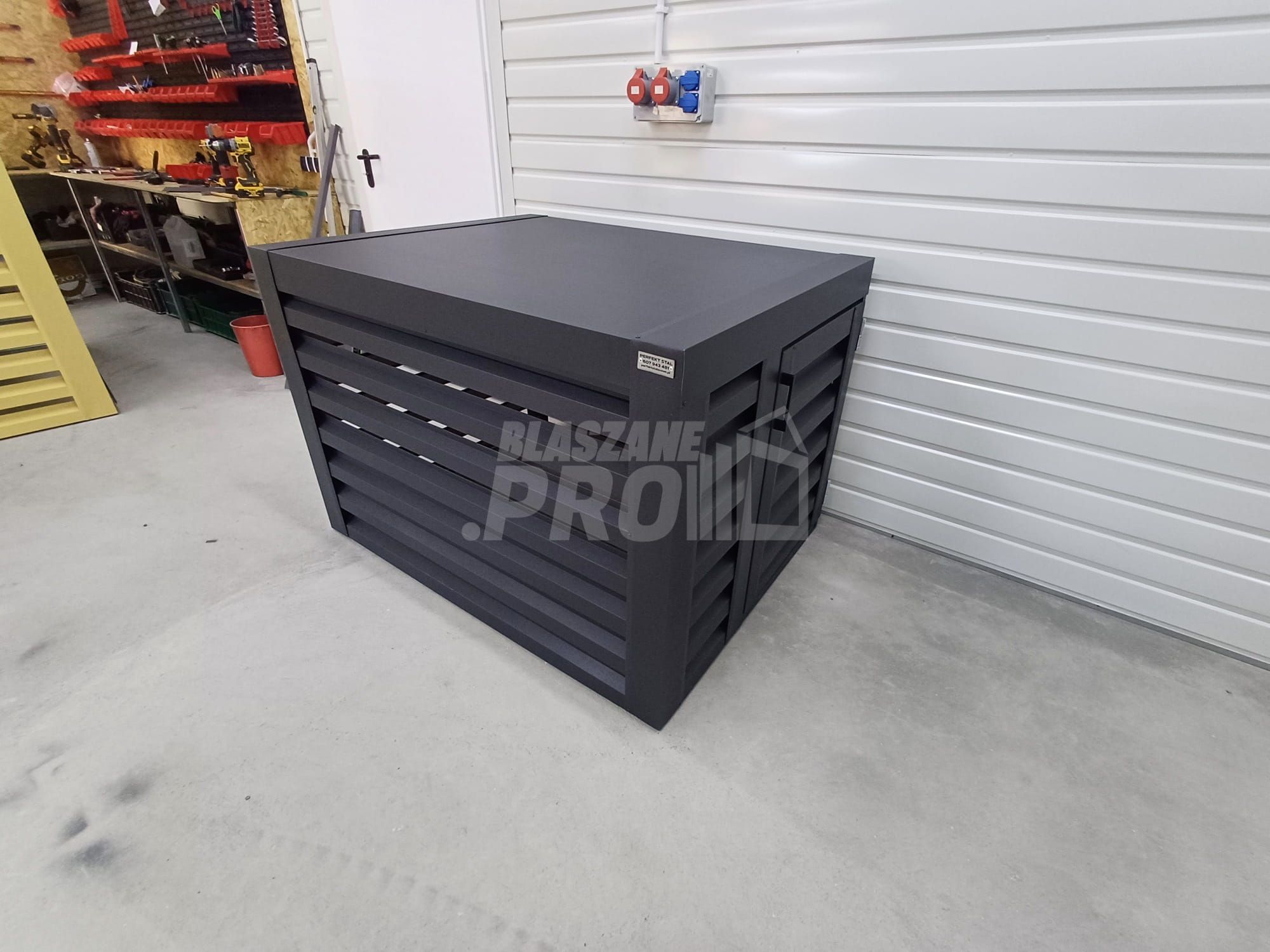 Osłona pompy ciepła 100x60x70 cm antracyt Zabudowa GP504