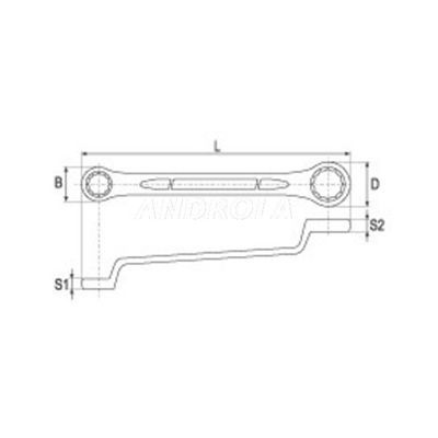 Klucz Oczkowy Odgięty 20X22Mm Crv Yato Yt-0390