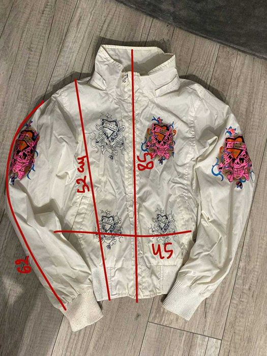 вітровка кофта зіпка в стилі ed hardy біла