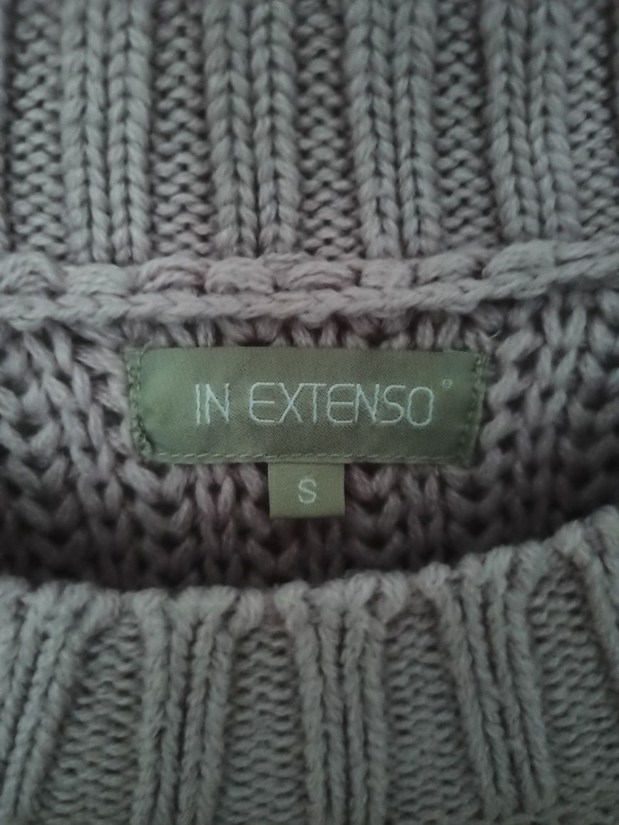 Sweter liliowo/wrzosowy pleciony