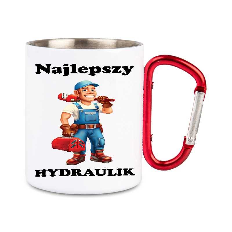 Kubek z karabińczykiem Hydraulik, Śmieszne, Zabawny tekst SUC-HY-003