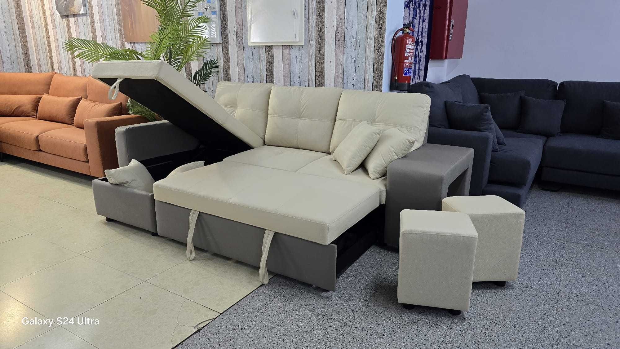 Em promoção Sofá Cama com Chaise Longue portes grátis para sua casa