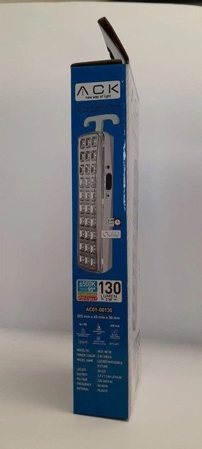 Аварійний світлодіодний світильник ACK акумуляторний ліхтар 30 LED