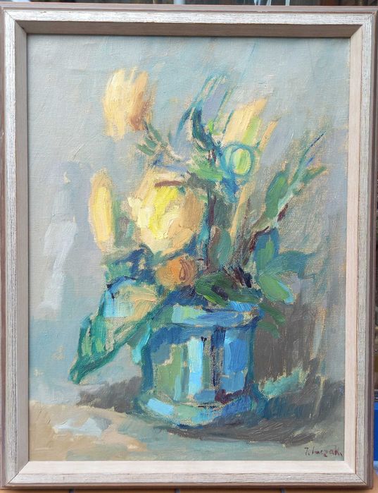 Martwa natura z różami, Jerzy Luczak-Szewczyk, poł. XX w.