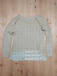 Sweter moherowy z  kaszmirem  M vintage