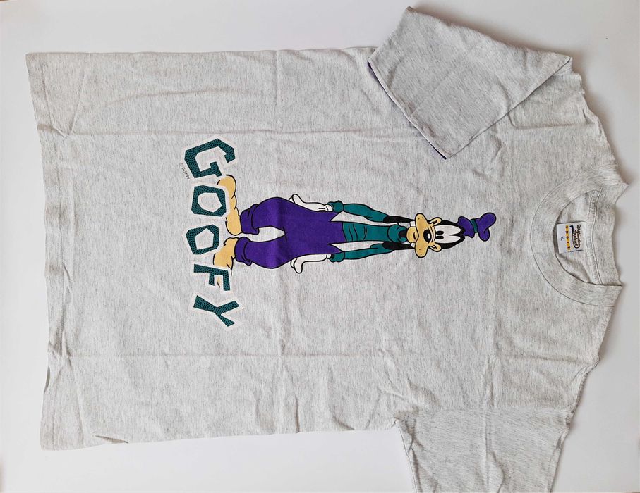 Wellington Apparel Sport T-shirt Disney Goofy Szary Bawełna XL Vintage