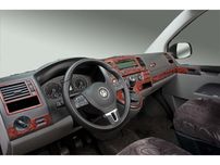 Volkswagen T5 рестайлінг 2010-2015 накладки на панель (дерево карбон)