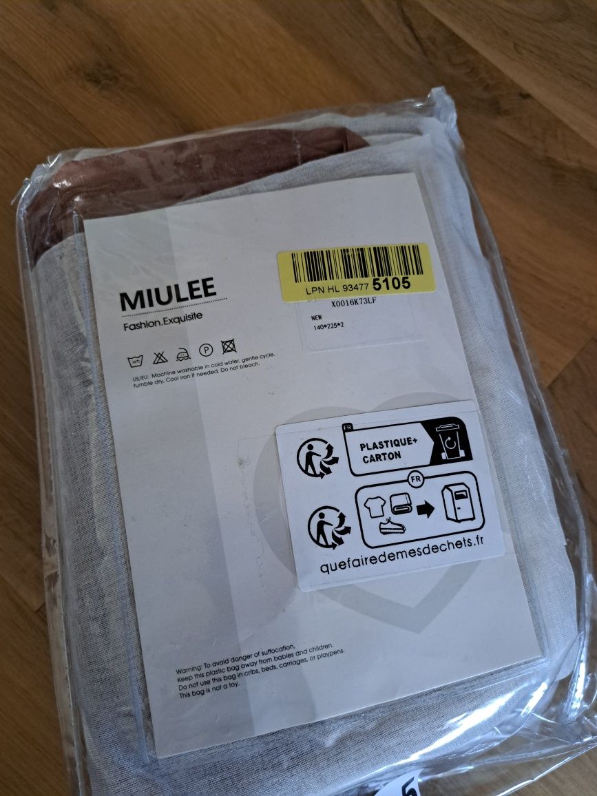 MIULEE Sheer przezroczyste zasłony woal 225x140 x2szt.