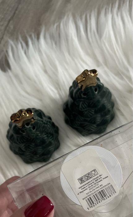 Home&you solniczka pieprzniczka choinki wigilia święta złote gwiazdy