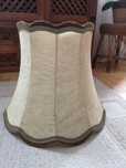 Piekny duży abażur stylowy antyk 51 cm x 42 cm brąz złoty prl stary