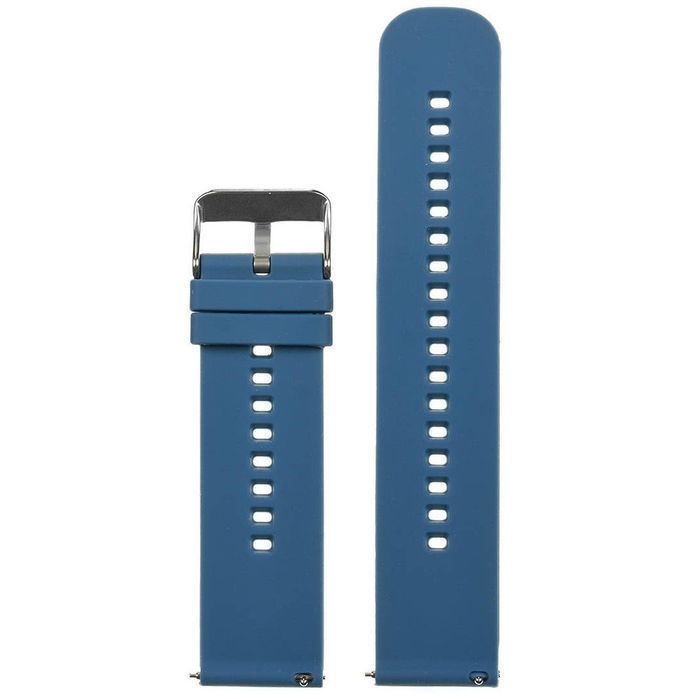 Pasek Gumowy Do Zegarka U27 - Granatowy/Srebrny - 22Mm