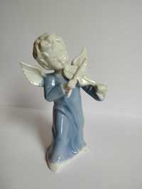 Figurka Skrzypce anioła z porcelany LeGo Vintage.