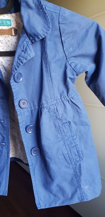 Zara, granatowy płaszczyk dziewczęcy,niemowlęcy, na wiosnę,jesień,r.86