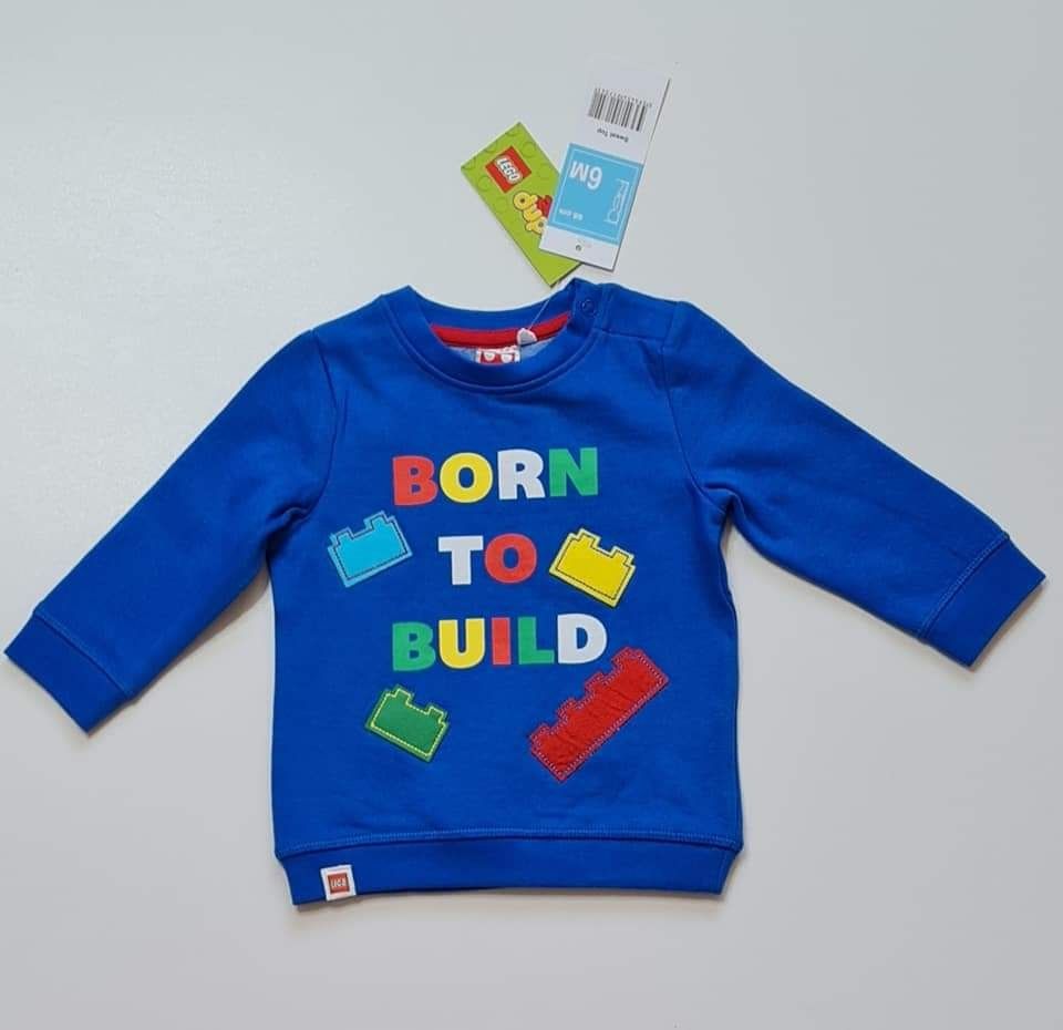 Bluza niebieska lego duplo klocki 68cm