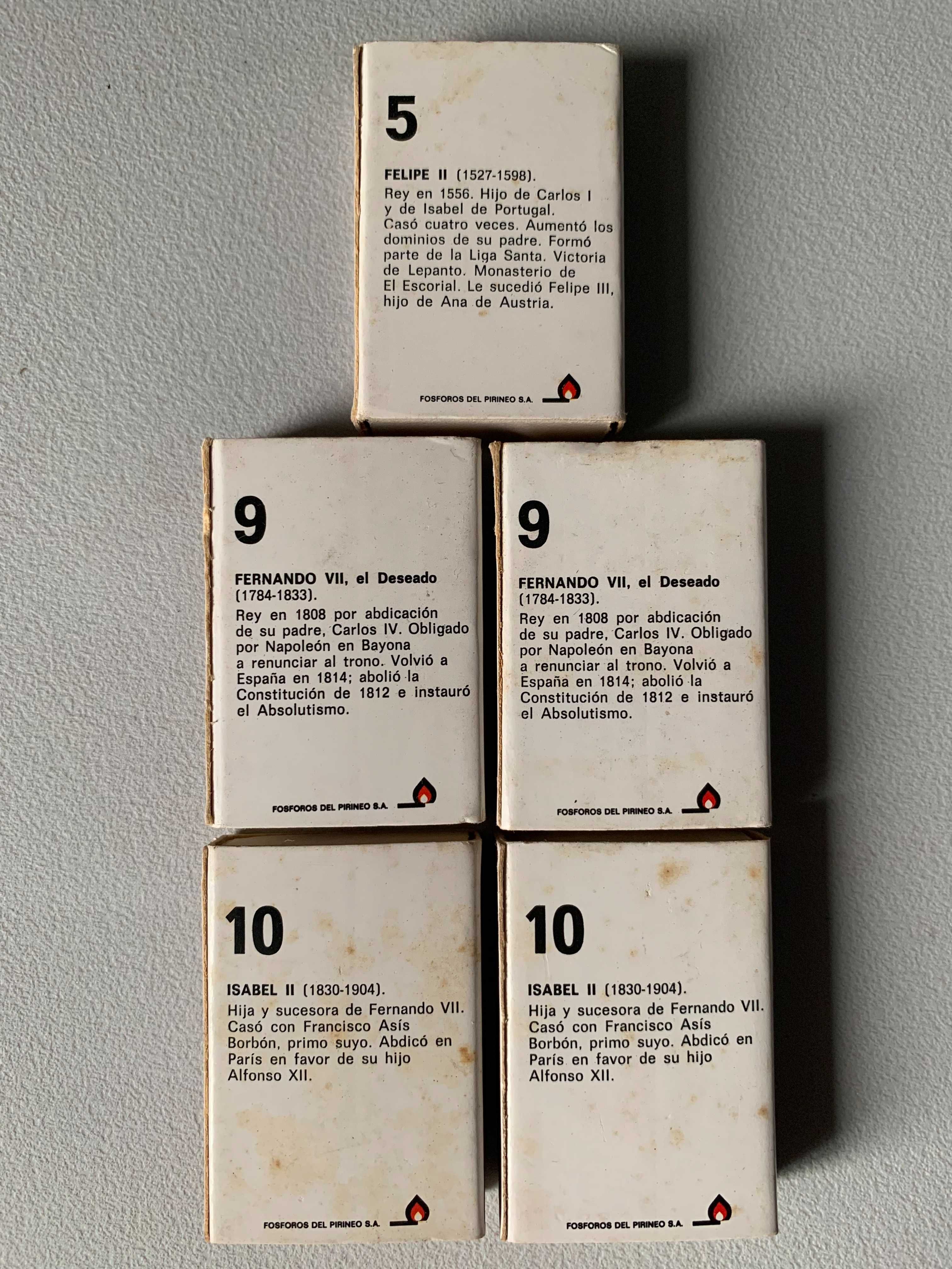 Conjunto de 5 Caixas de Fósforos Antigas