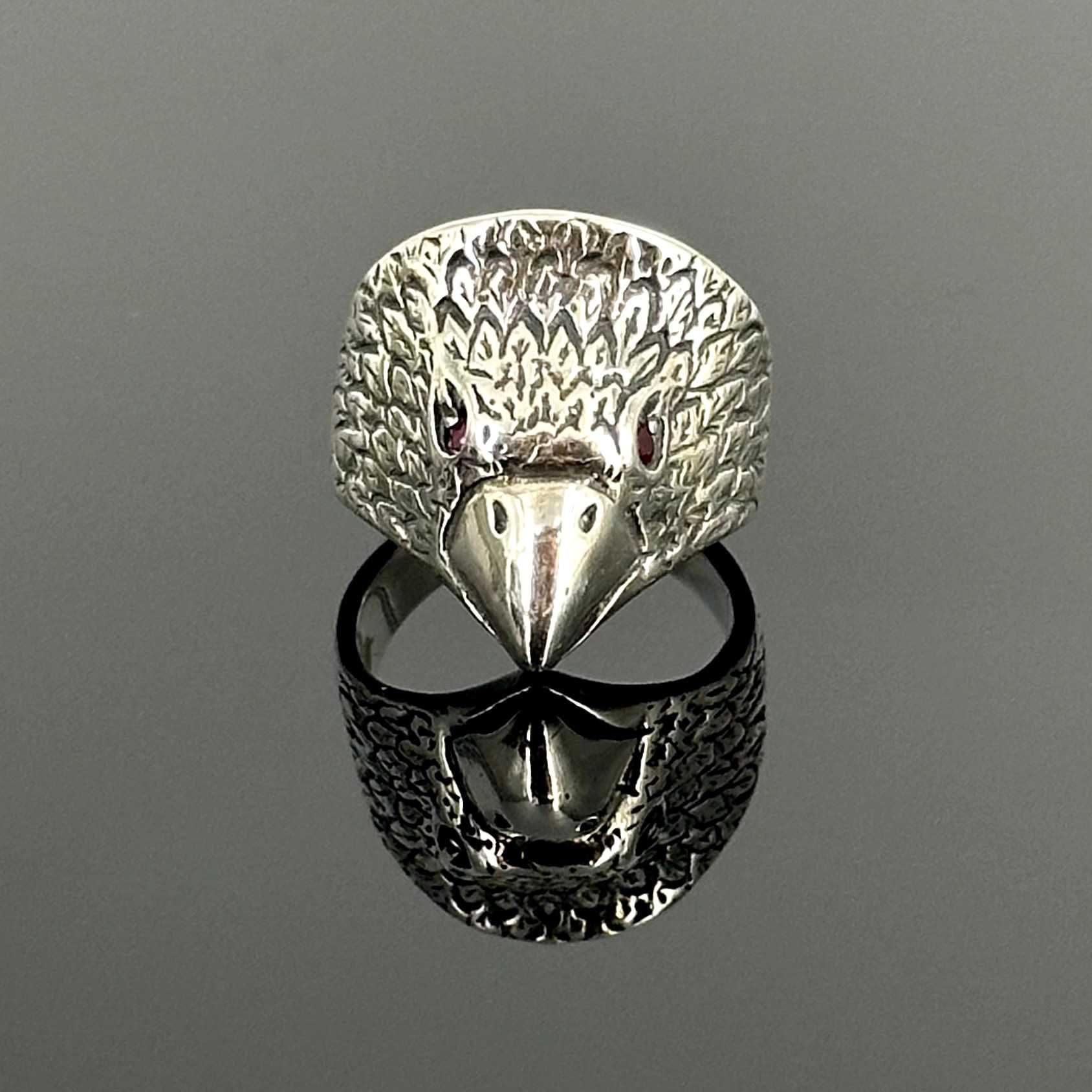 Srebro - Srebrny pierścionek z Rubinami - próba srebra 925