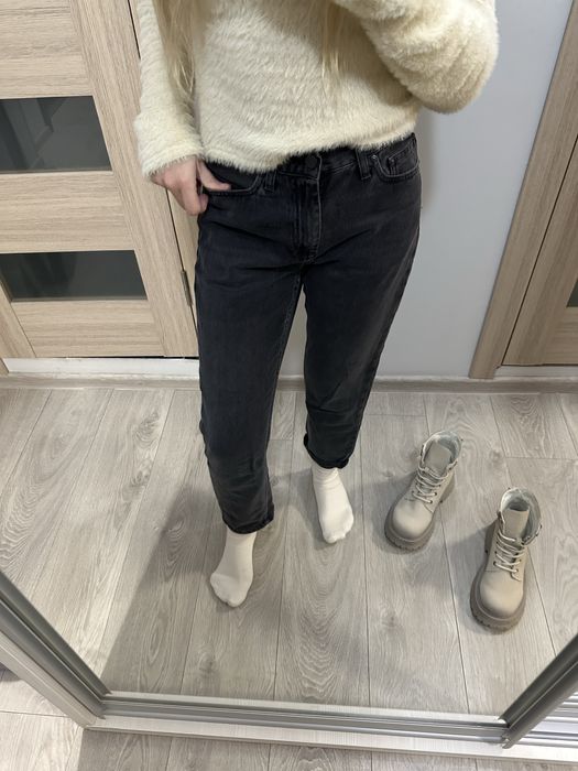 Чорні сірі джинси мом жіночі