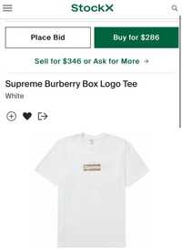 Koszulka Supreme x Burberry box logo biała Mka