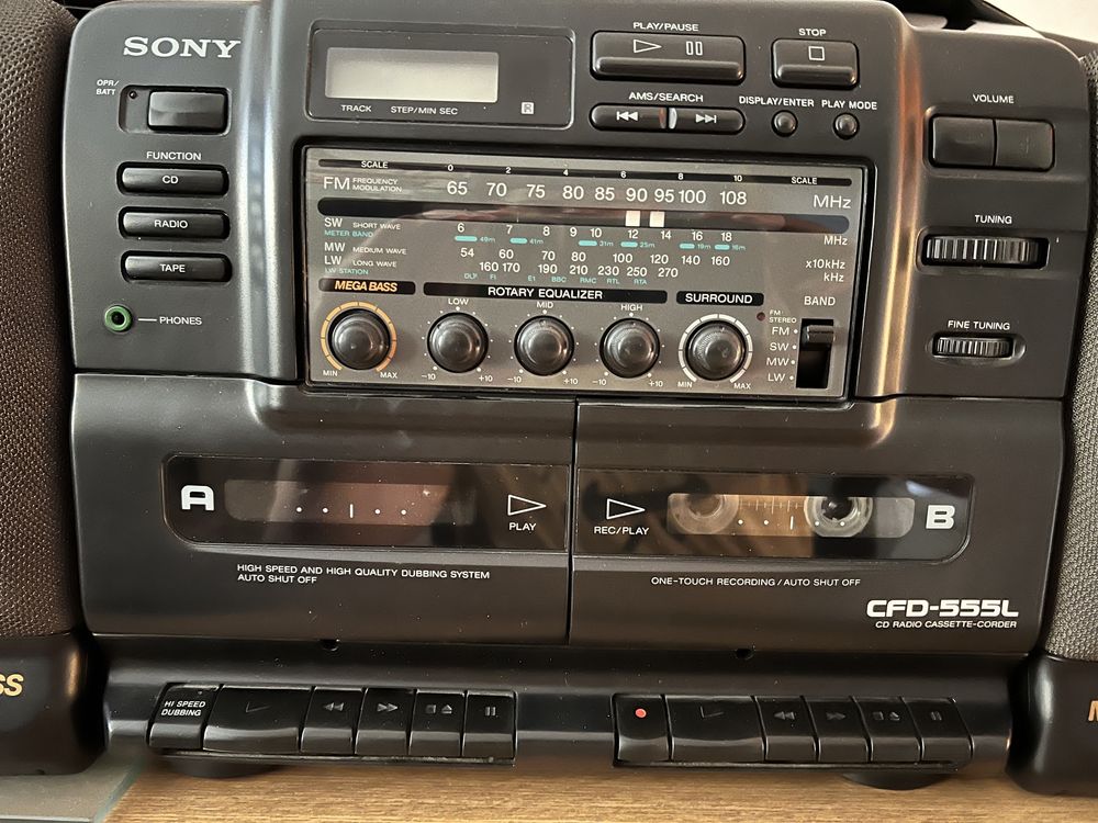Radiomagnetofon z CD, SONY CFD-555L - 100% sprawny