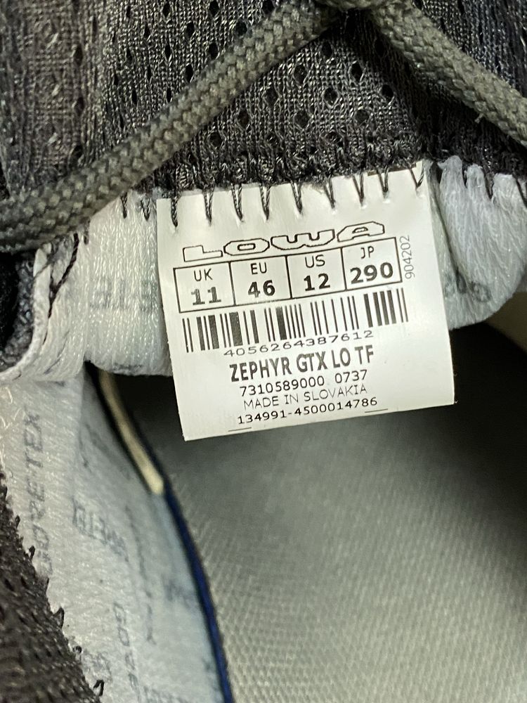 Знижка! 46р. Кросівки ОРИГІНАЛ берці Lowa Zephyr GTX Lo TF Wolf Grey