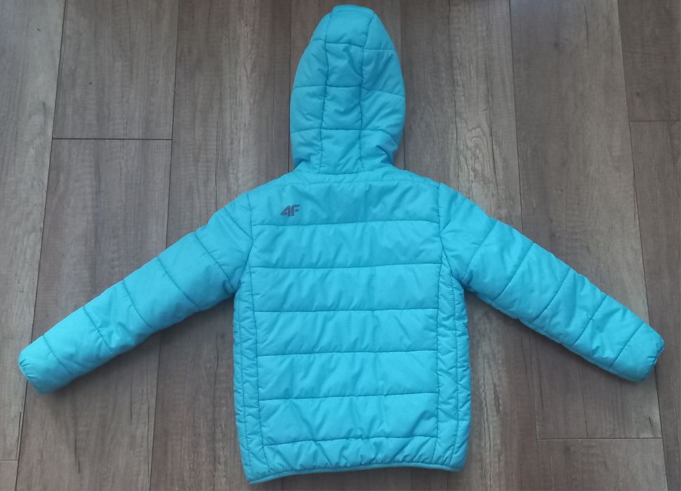 4F kurtka dziecięca przejściowa zimowa niebieska 122cm