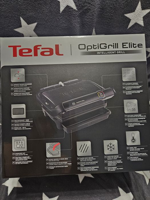 Tefal OptiGrill Elite – Inteligentny Grill (GC750D) Nowy, 12 programów