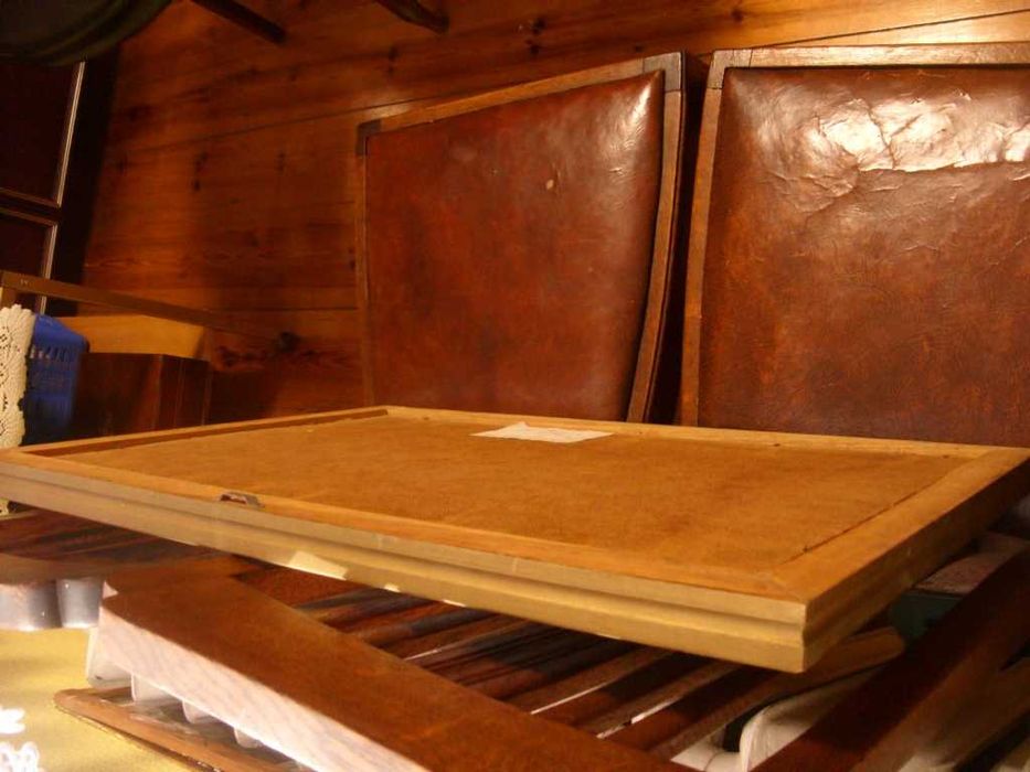 Obraz ręcznie malowany -torfowisko las drzewa staw bagno zachód słońca