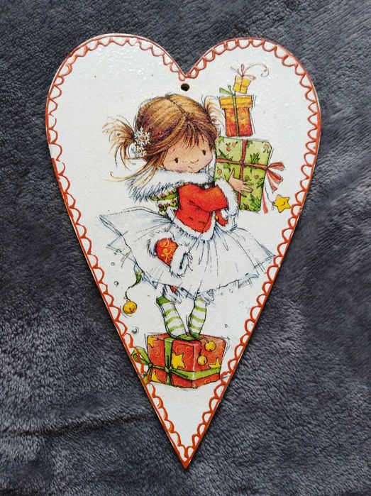 Drewniane serduszko, ozdoba świąteczna