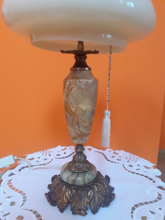 Lampa onyks mosiądz vintage(zabytek)