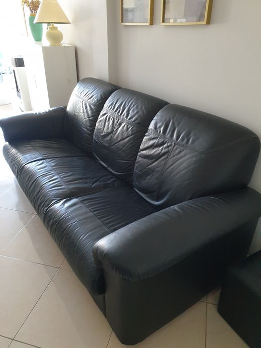 Sofà pele 3 lugares