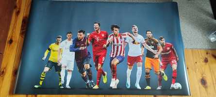 Plakat piłkarski 150cm x 90cm - Lewandowski, Messi, Hazard, Piszczek