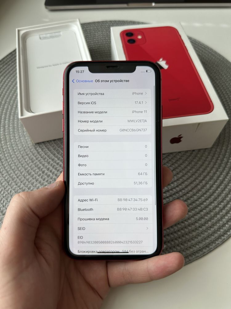 Iphone 11 64GB, Red, Neverlock(айфон 11 на 64гб красный)