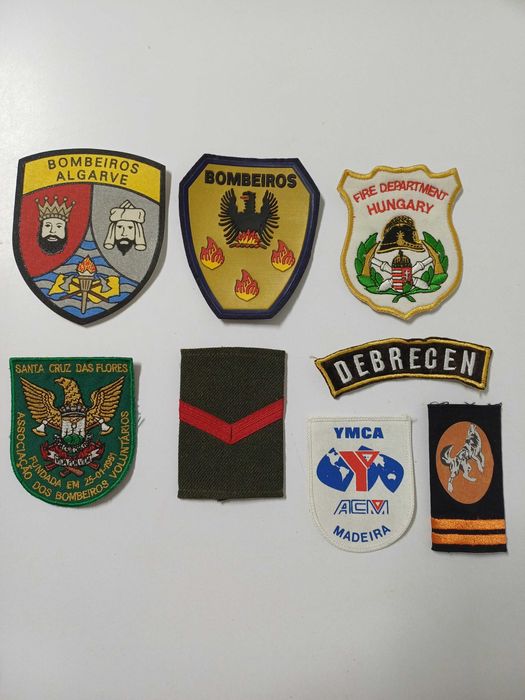 Emblemas em tecido e bordados 8 unidades