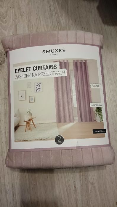 2 zasłony welurowe na przelotkach 135x250