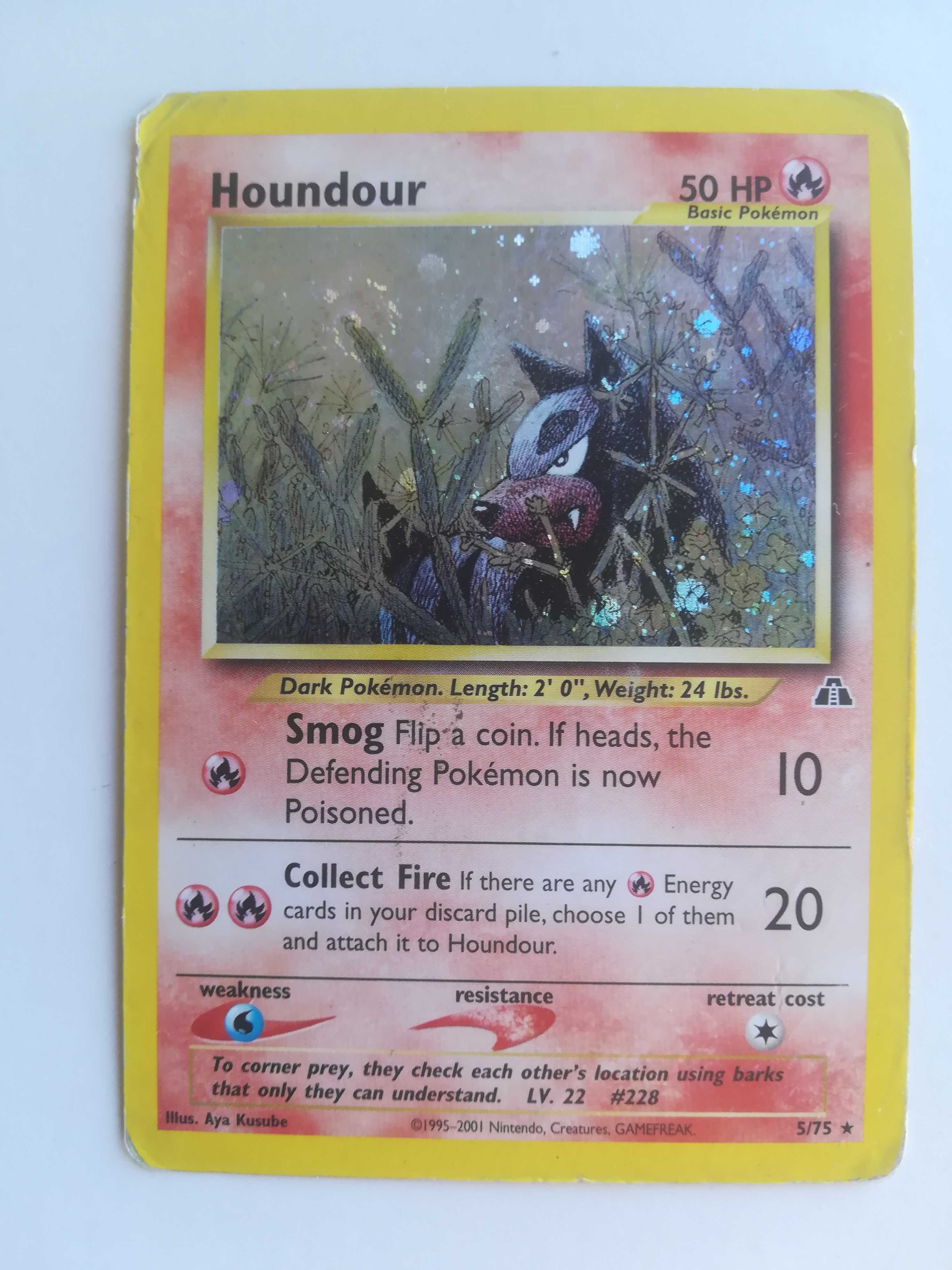 Carta Pokemon Houndour holo rare - Neo Discovery - 5/75