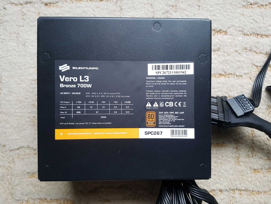Zasilacz Vero L3 Bronze 700W 80 Plus .