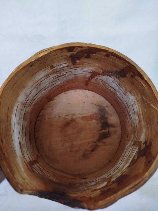 Stary drewniany pojemnik hand made rękodzieło