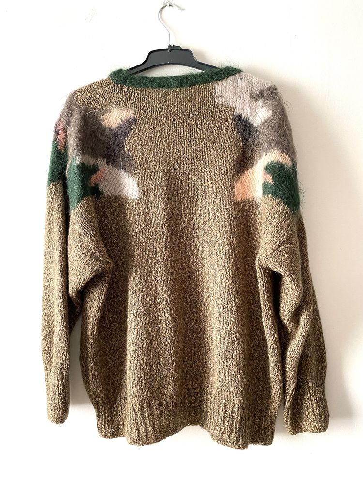 Babciny moherowy sweter vintage oversize