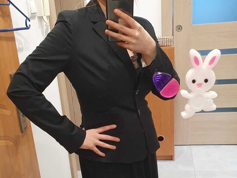 Marynarka Żakiet czarny H&M 38 M 40 L