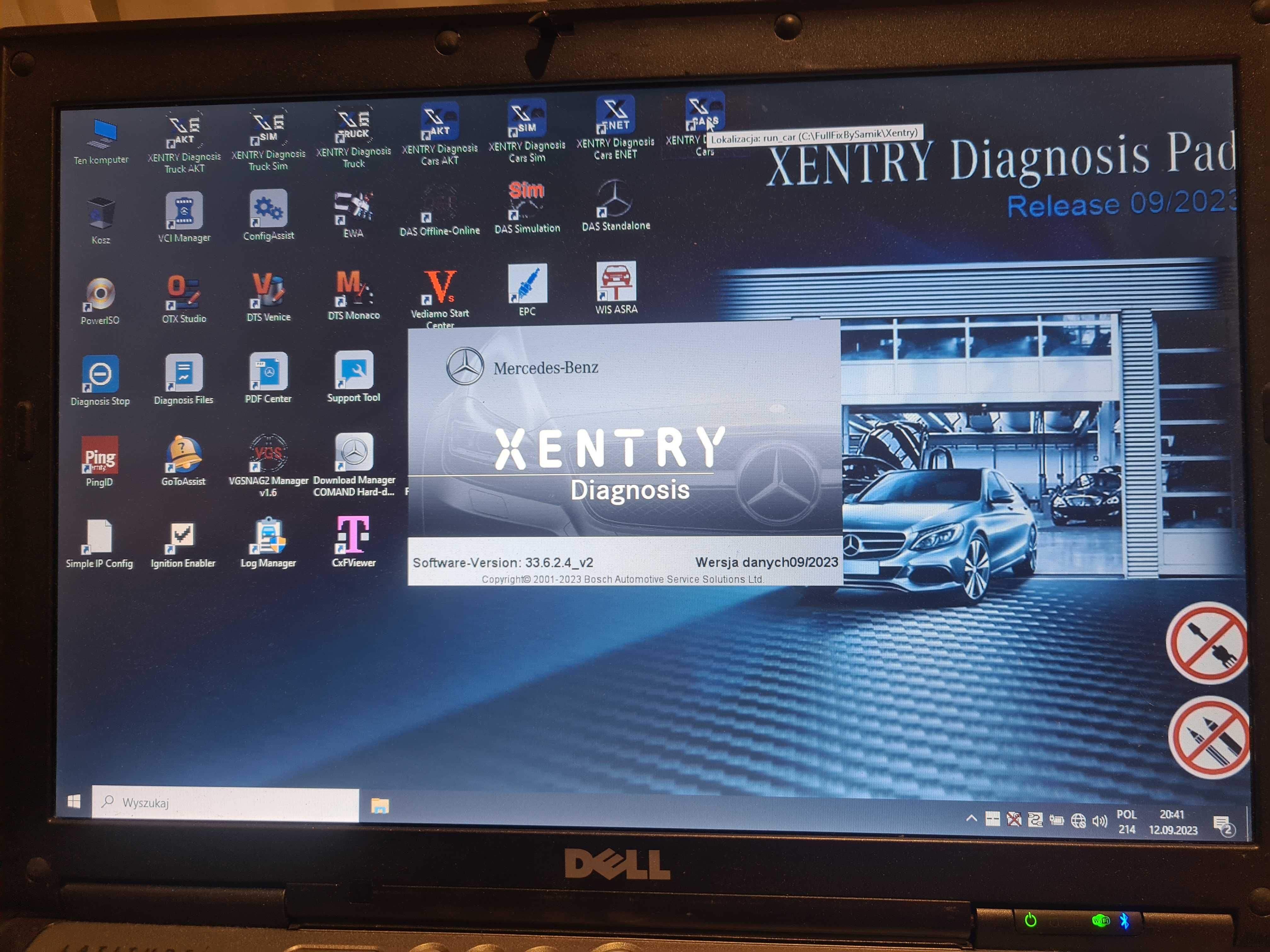 Laptop Dell E6330 z programami Diagnostyki Mercedes Xentry DAS 09.2023