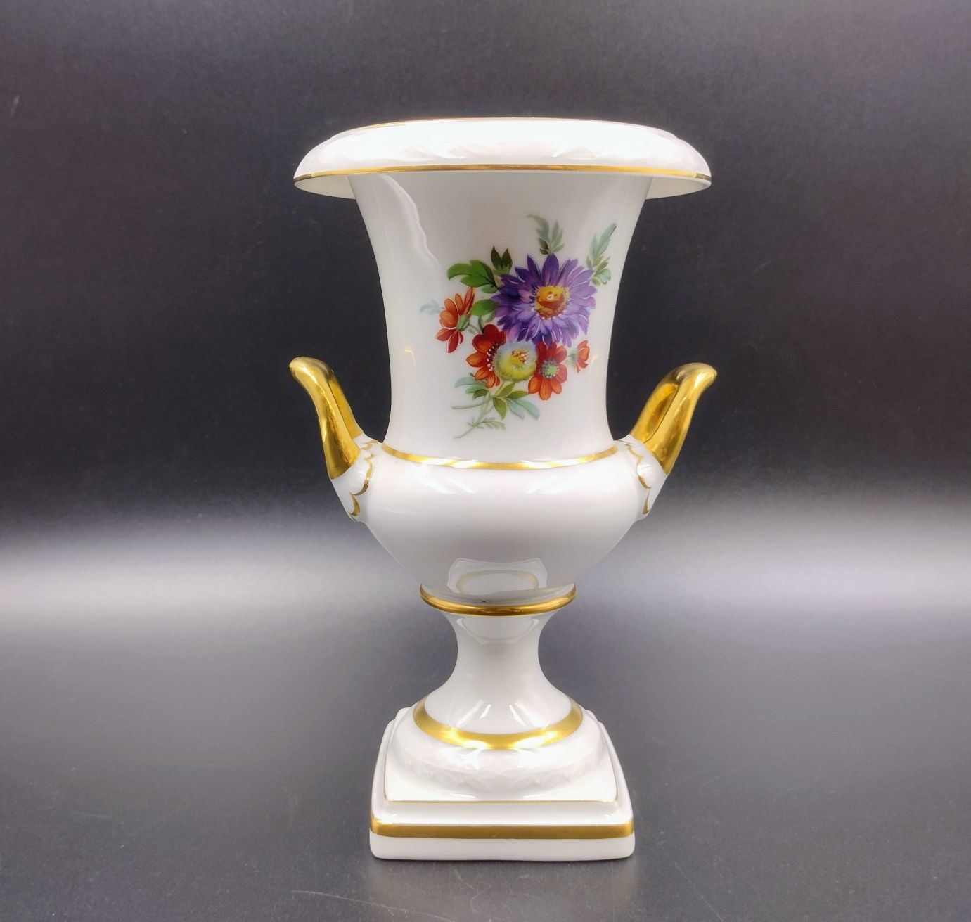Wazon porcelanowy amfora antyk Kaiser Gloria kwiaty złocony puchar