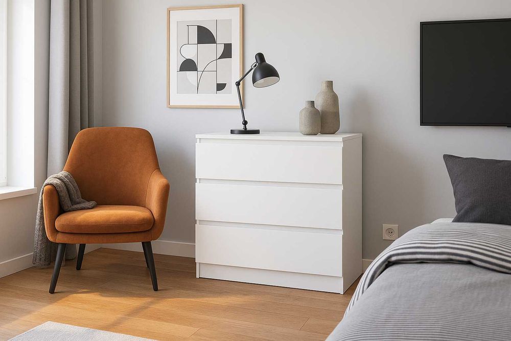 Комод широкий в спальню, дитячу, офіс на 3 шухляди 100х40х77.4см