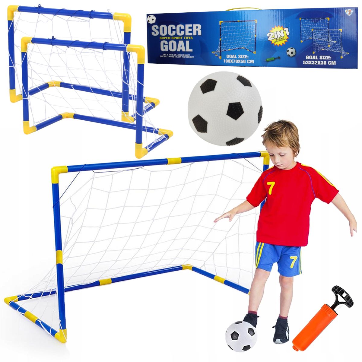 Duża bramka piłkarska dla dzieci zestaw 2w1 + piłka X423X